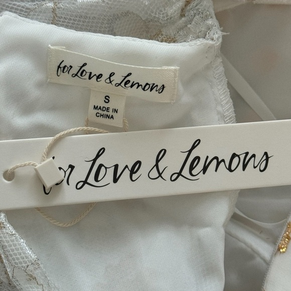 NWT $270 FOR LOVE & LEMONS Lupita Mini Dress Sz Small Lace Short Sleeve - Picture 12 of 16